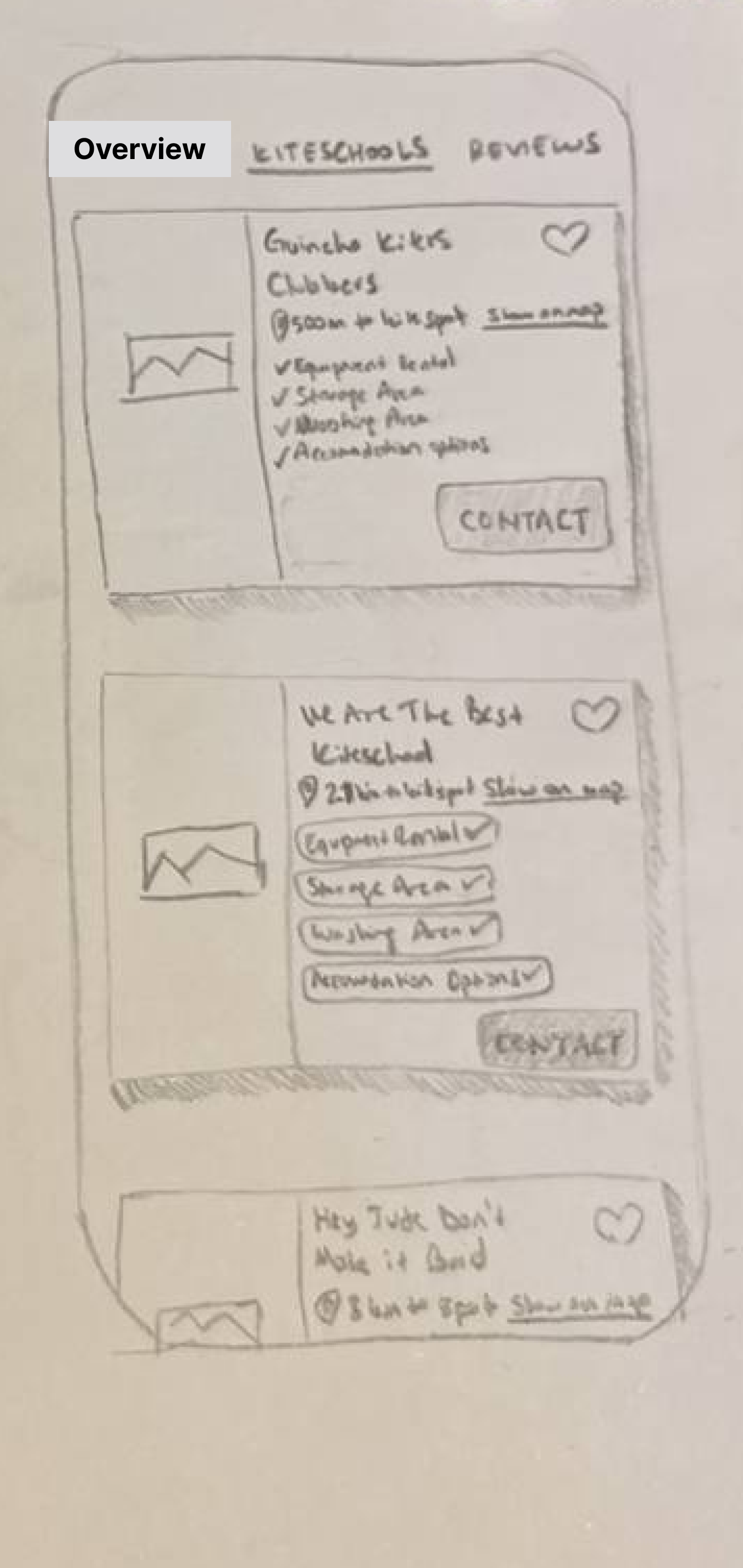 Screen design displayed in a mockup