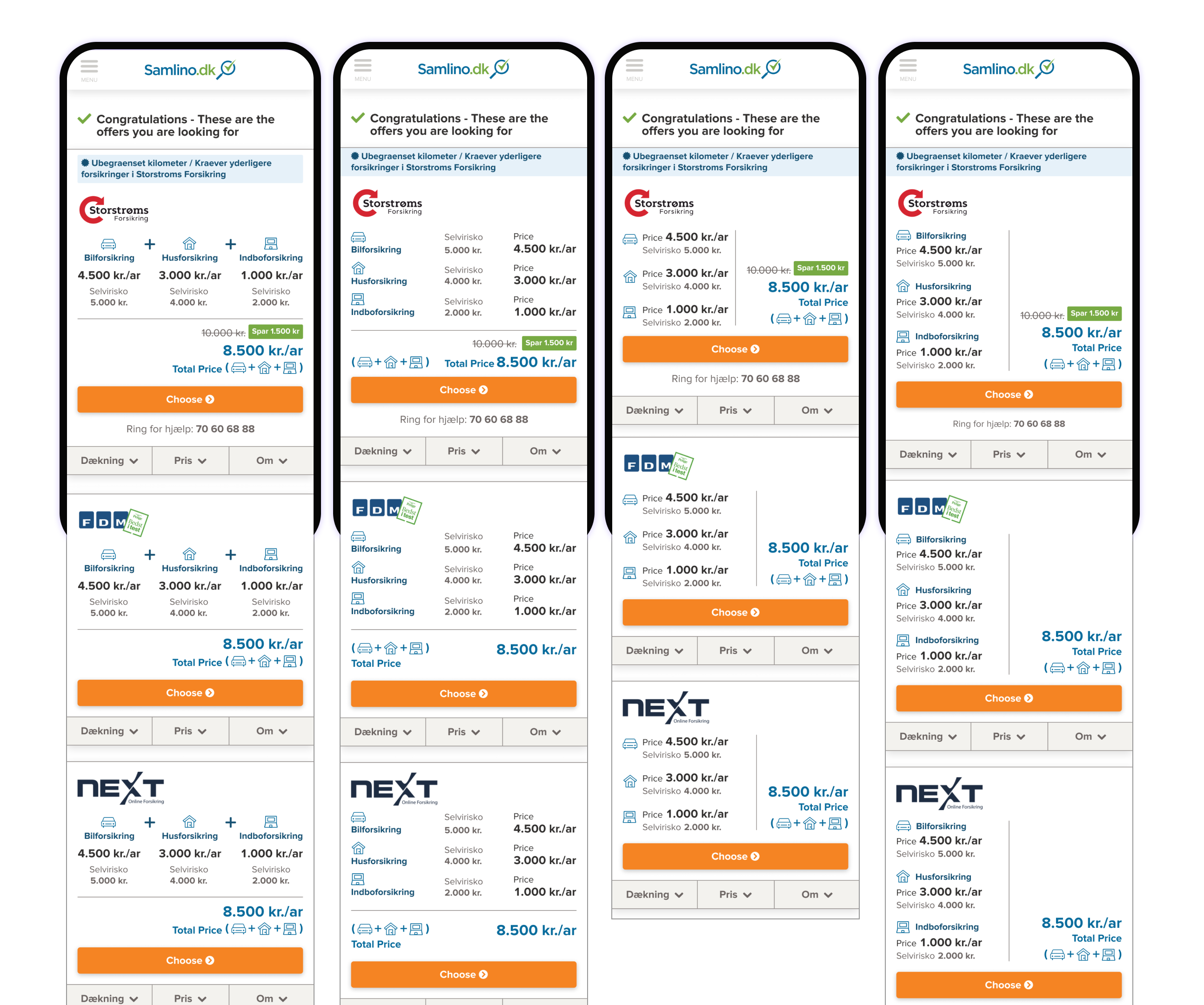 Screen design displayed in a mockup