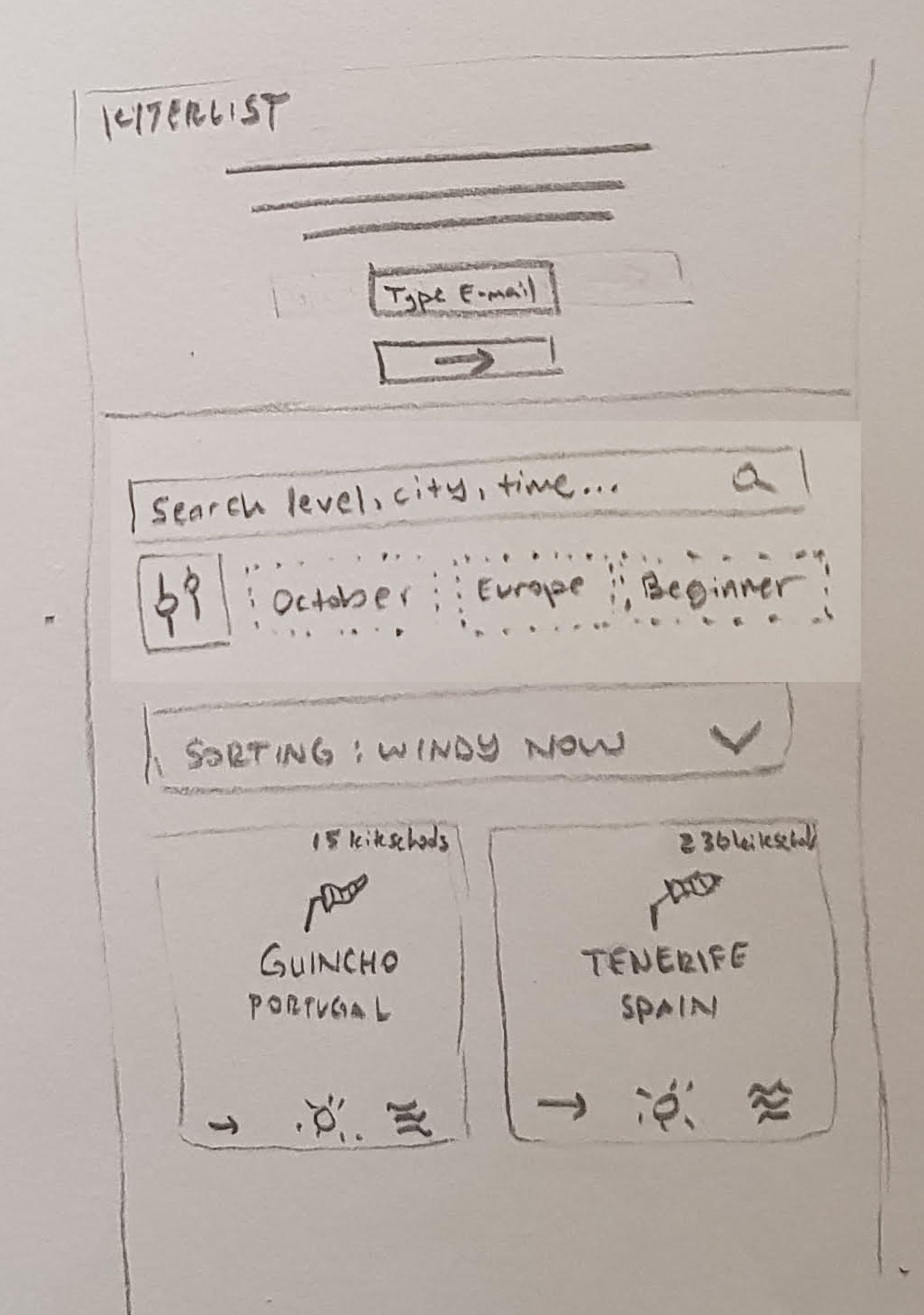 Screen design displayed in a mockup