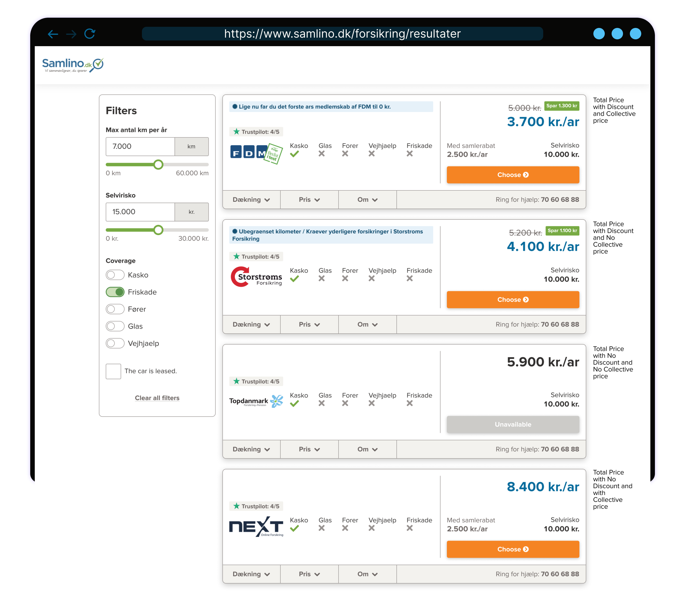 Screen design displayed in a mockup