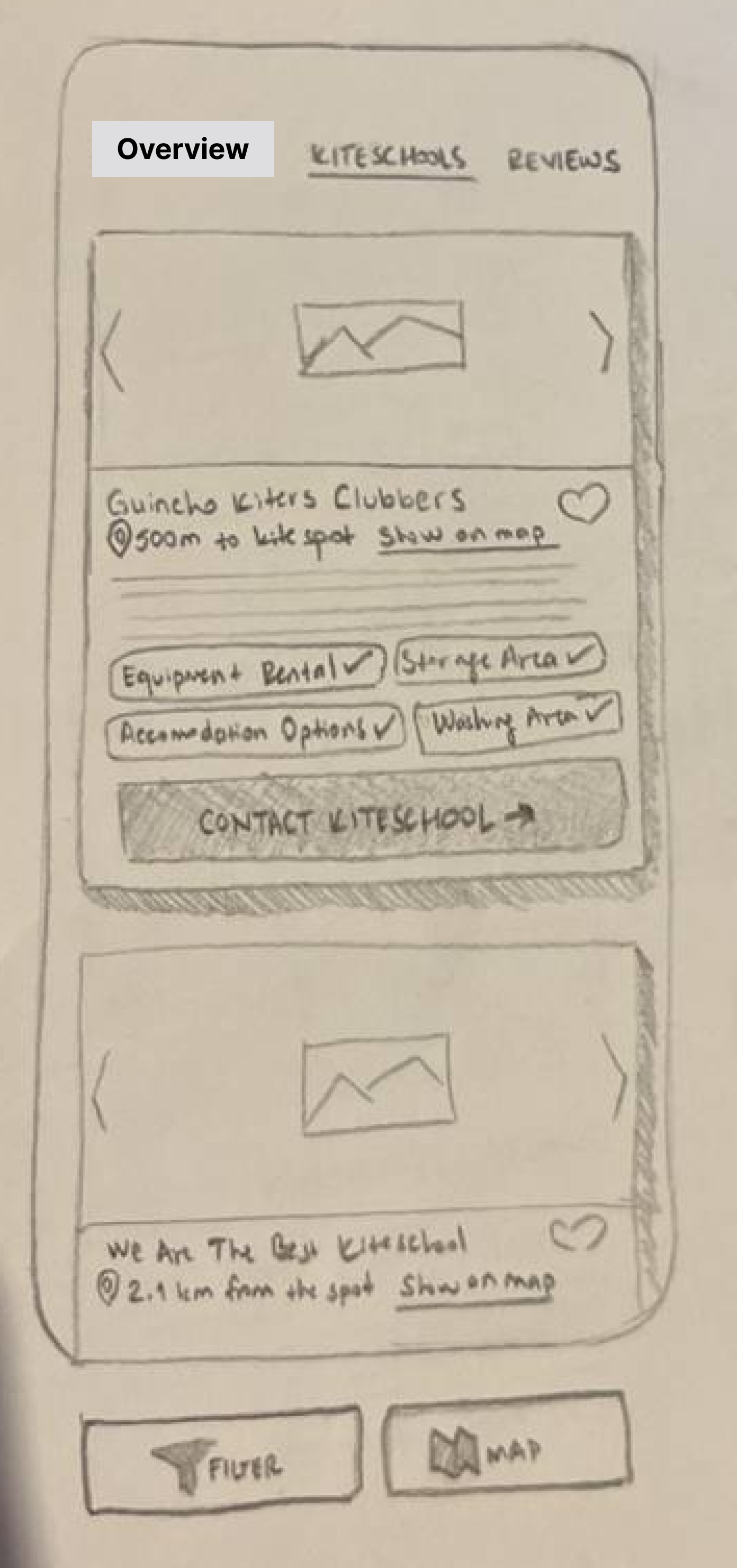 Screen design displayed in a mockup